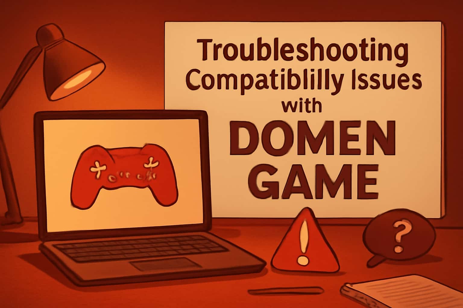 An informative scene about troubleshooting issues related to the Domen Game compatibility.