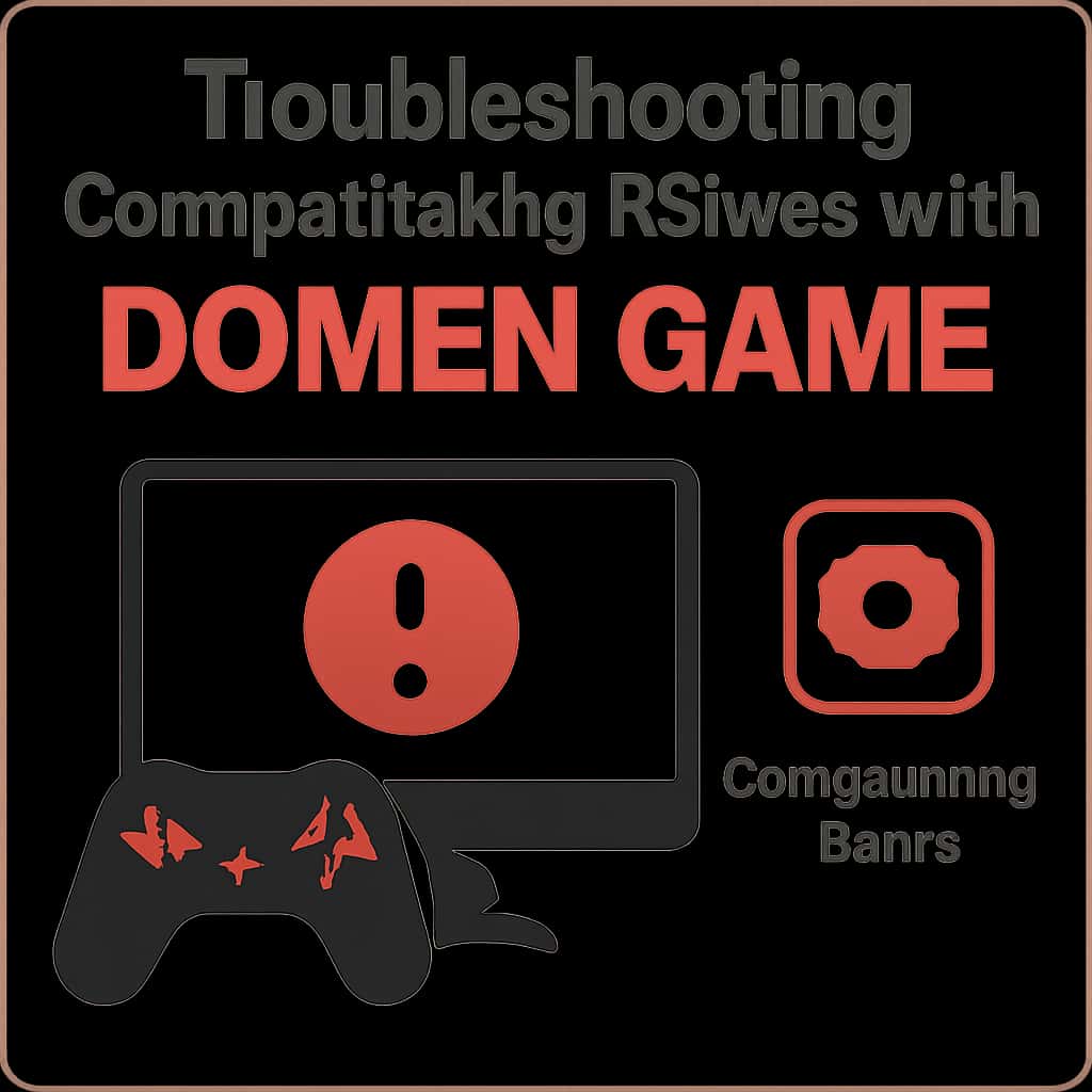 Illustration depicting troubleshooting techniques for Domen Game compatibility.