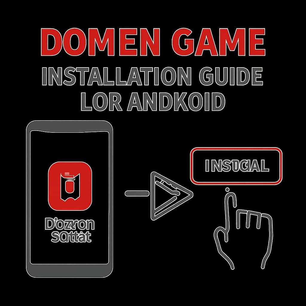 A diagram illustrating the steps to install Domen Game on Android.