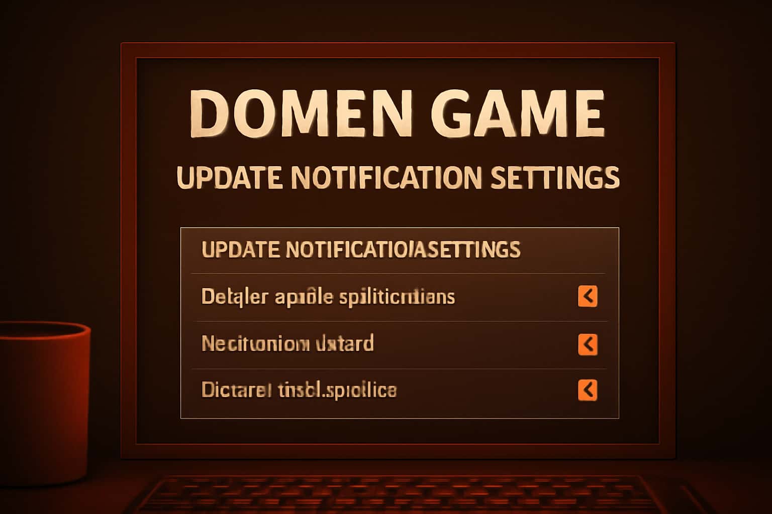An informational scene about Domen Game Update Notification Settings.