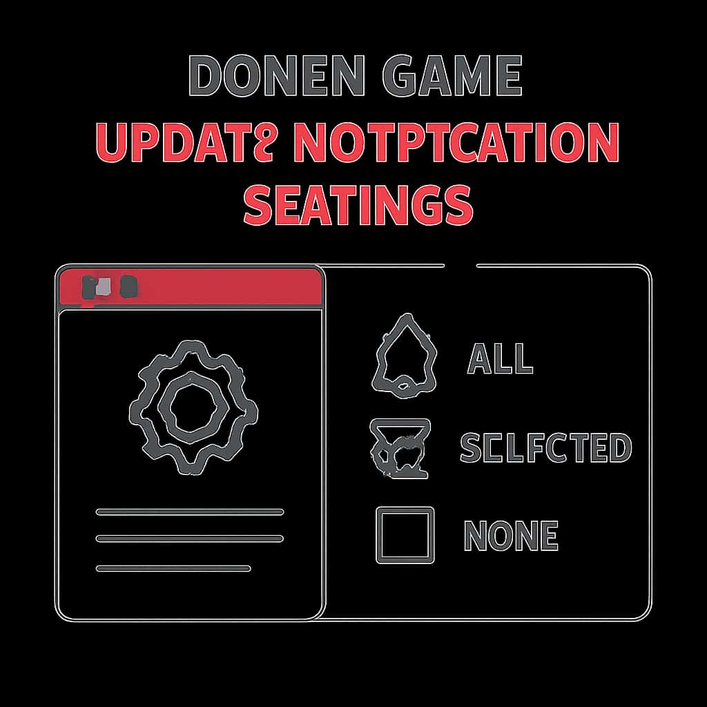 Illustration explaining Domen Game Update Notification Settings.