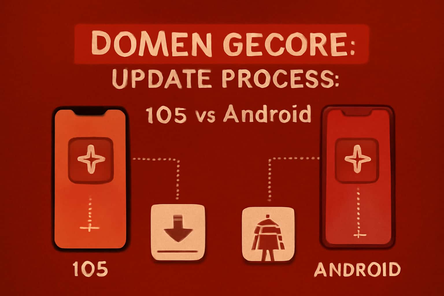 Infographic showing the update process of Domen Game for iOS and Android.