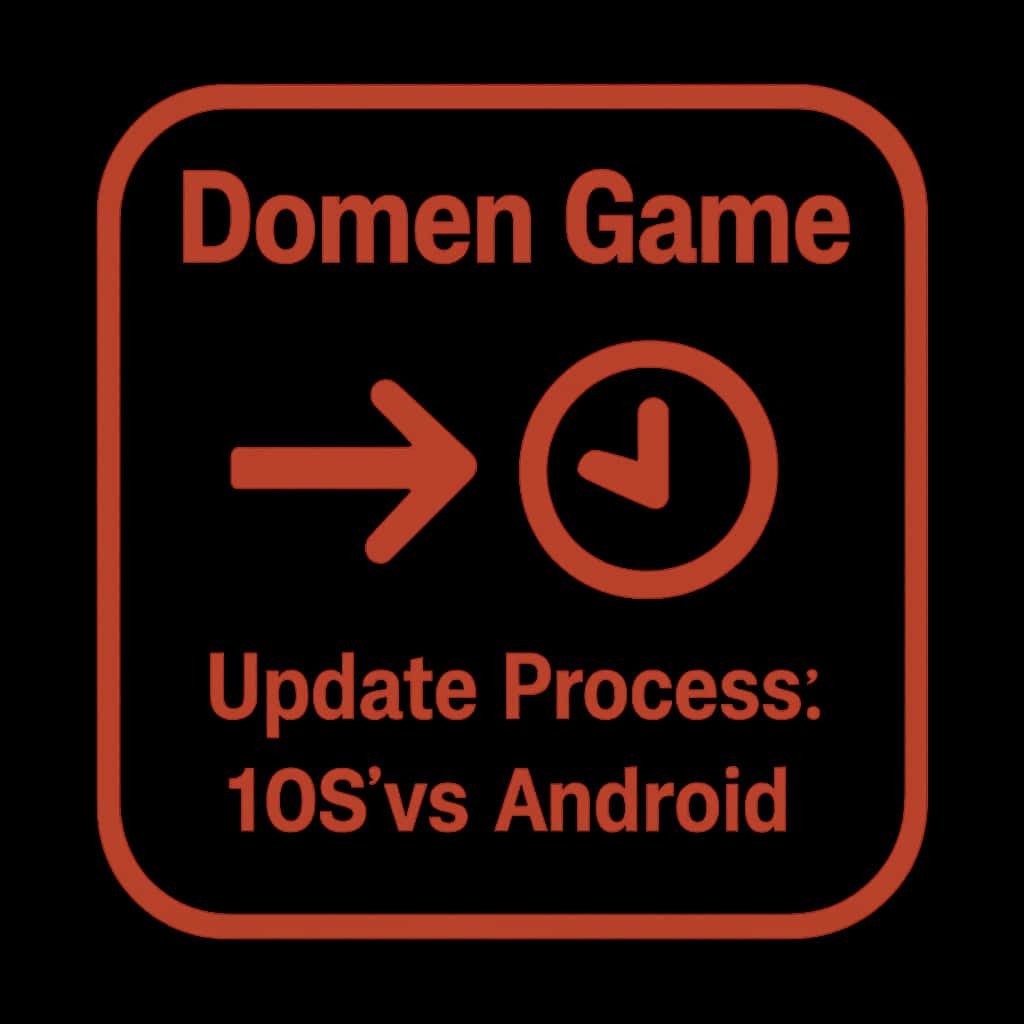Badge representing the update process for Domen Game on iOS and Android.