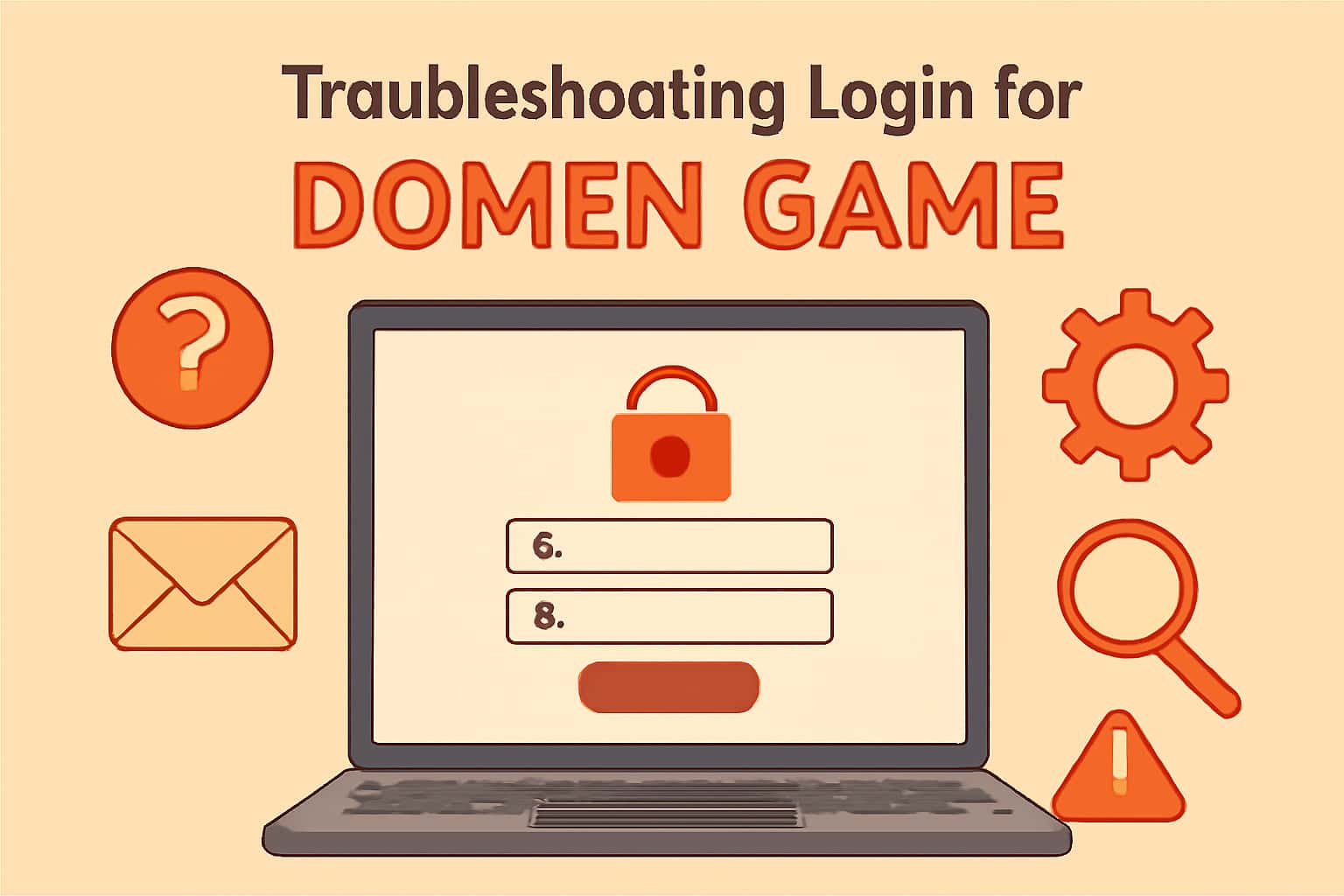 An informative graphic about troubleshooting login issues for the Domen Game.