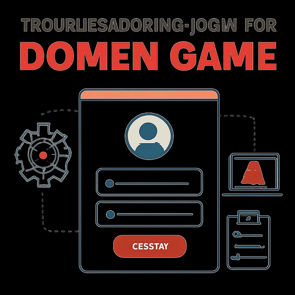 Illustration detailing the troubleshooting process for Domen Game login.