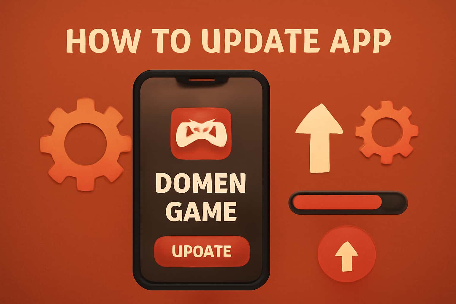 Informational scene on updating the Domen Game App.