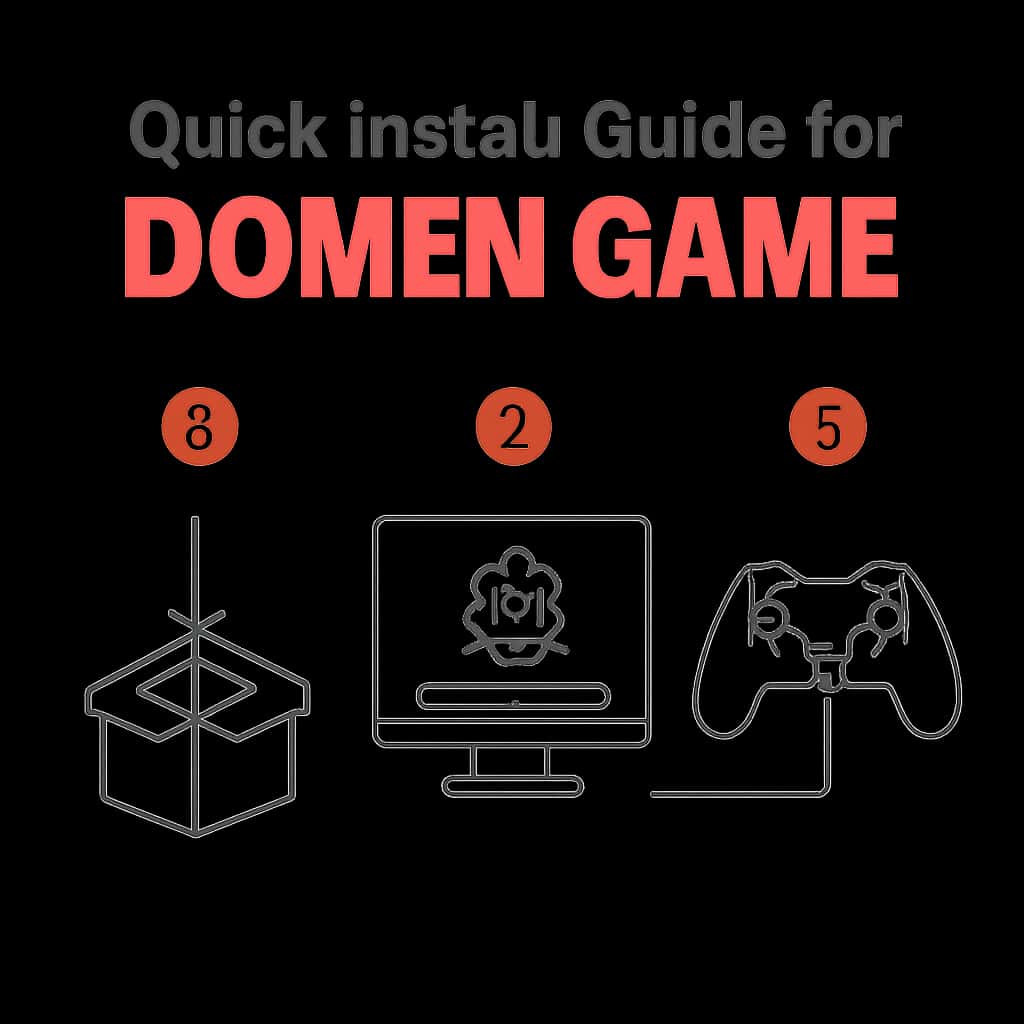 Diagram illustrating the installation process for Domen Game
